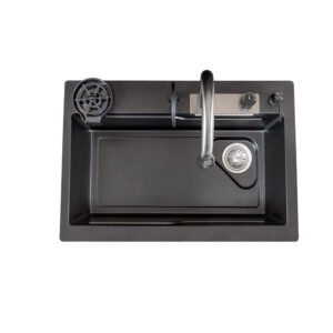 Multifunctional Quartz Kitchen Sink 24x18 | PSKS-004 | Durable, Scratch-Resistant, Easy-Clean Basin for Modern Kitchens