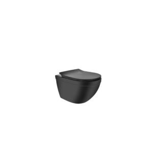 Jaquar SLS-BLM-6953BIUFSM Rimless Blind Installation Wall Hung WC – Black Matt | UF Soft Close Slim Seat | 375x520x400 mm | SKU BGW-0014
