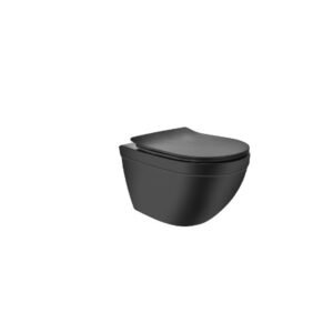 Jaquar Rimless Wall Hung WC Black Matt | Blind Installation | UF Soft Close Slim Seat | SLS-BLM-6953BIUFSM