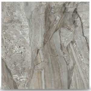 Vitrified Floor Tiles 600x600mm | Light Grey / Silver Grey Stone Marble Finish | Glazed Vitrified Tiles for Living Room, Kitchen & Commercial Spaces.1PKT_4NOS_AREA=15.6 SQFT