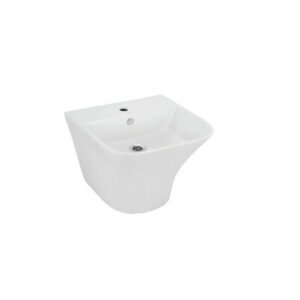 Jaquar Wall Hung Integrated Basin with Fixing Accessories | White Ceramic Wash Basin 500x440x385 mm (ARS-WHT-39803)