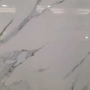 HD Glossy Snow White Floor Tiles 600x1200 mm | GVT Vitrified Marble-Stone Finish | Cool White 4x2 Large Format Tiles for Home & Commercial Use.2PC/1B0X