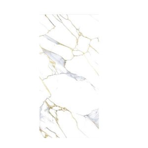 Chramics Glossy Floor Tiles 600x1200 mm | Mentos Gold Marble Finish GVT Vitrified Tiles | Large Format Premium Tiles | 2 Pieces Pack