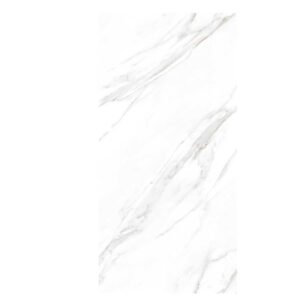 Chramics Glossy Floor Tiles 600x1200 mm | Alasmo White Marble Finish GVT Vitrified Tiles | Large Format Premium Tiles | 2 Pieces Pack